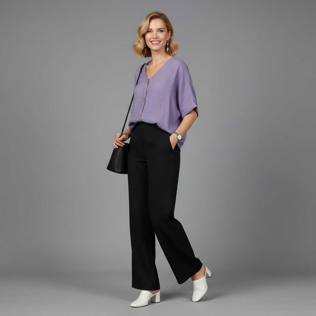 Elegant V-Neck Women's Blouse | Long Sleeve Fashion Top