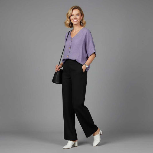 Elegant V-Neck Women's Blouse | Long Sleeve Fashion Top