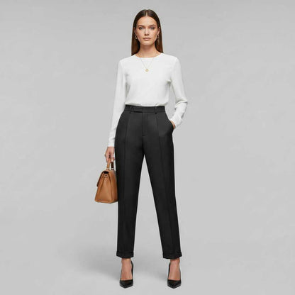 High Waist Black Pants | Women's Trousers for Office Wear