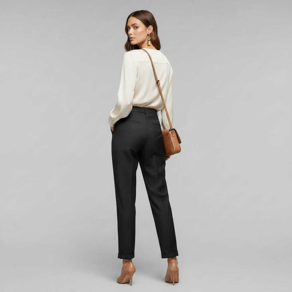 High Waist Black Pants | Women's Trousers for Office Wear